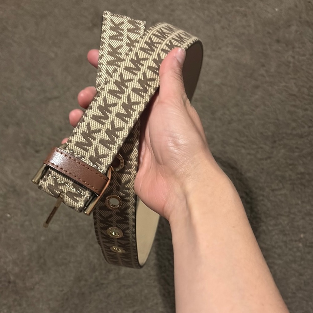 Michael Kors Brown Patterned Belt